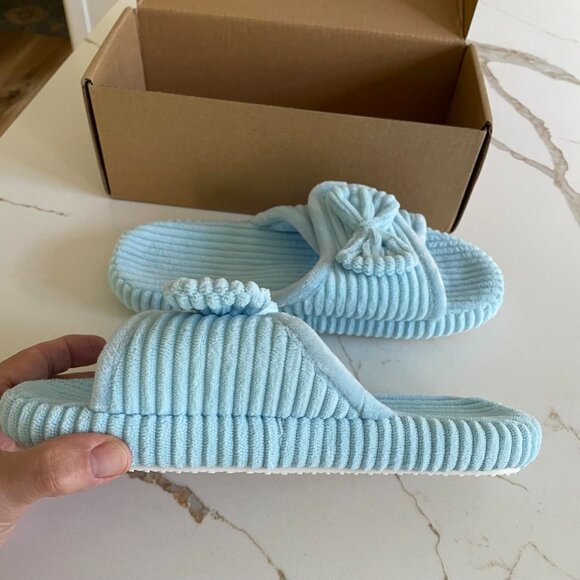🆕Woman Blue Arch Support Open Toe Orthopedic Adjustable Home Indoor Slippers - Picture 2 of 11